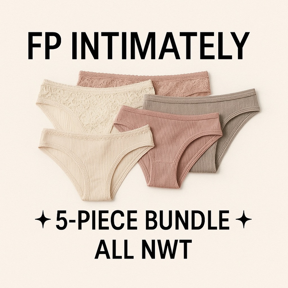 FP Intimately 5-Piece Lace and thong Panty Bundle